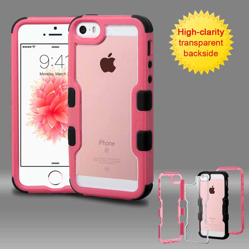 mobiletech-iphone-5-mybat-Natural-Pink-Frame-Transparent -Black-TUFF-Vivid-Hybrid-Protector-Cover